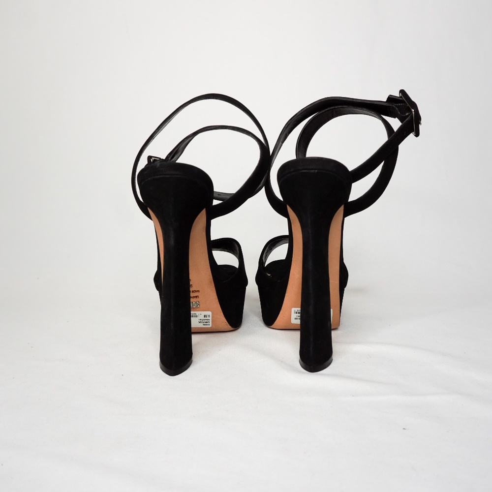 SCHULTZ Amatista Acamurcado Black Leather Heel 9.5 - Picture 5 of 8